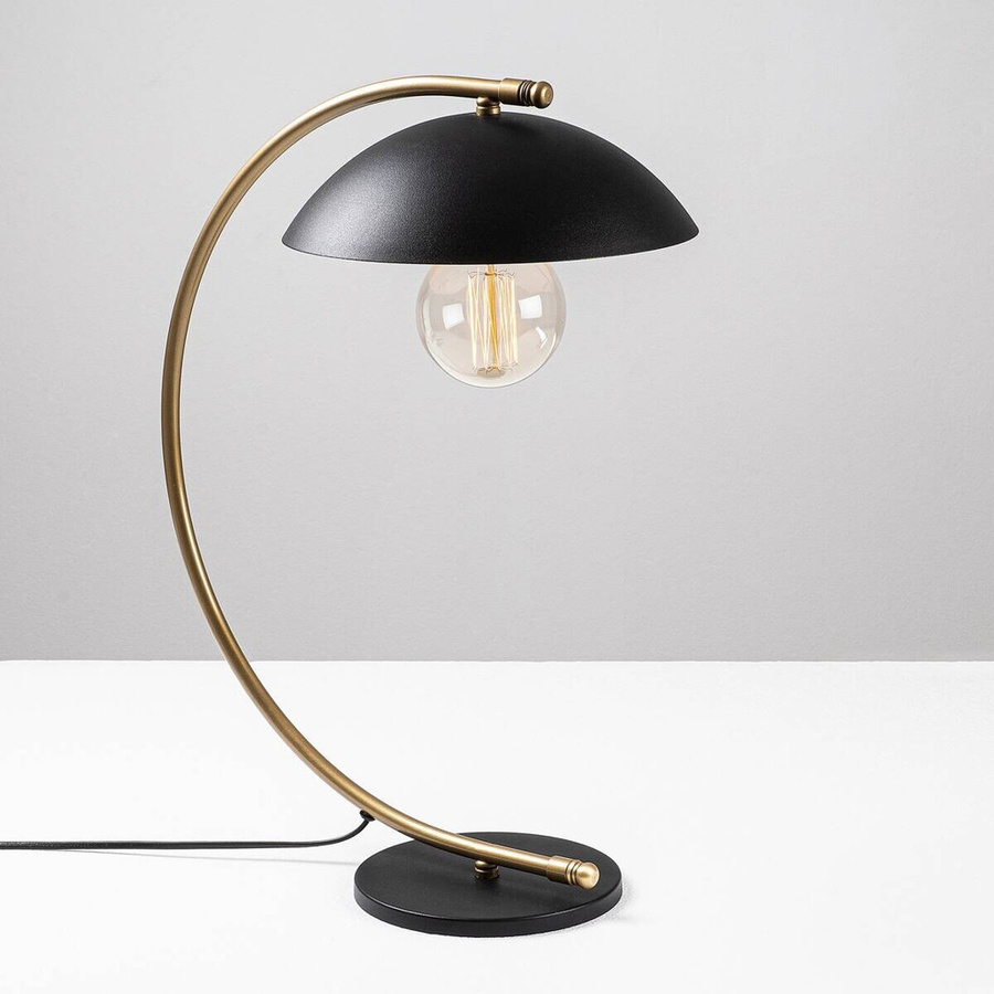 Opviq Tischleuchte aus Metall in Schwarz und Gold, E27, B/H/T: 43 x 55 x 26 cm - Bild 2
