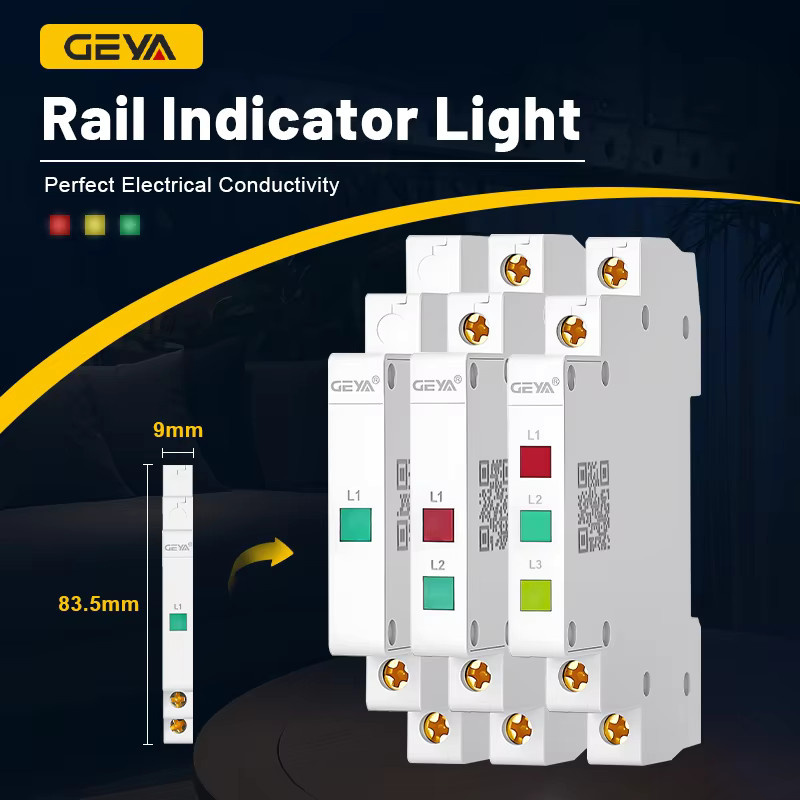 GEYA DIN-Schienen-Kontrollleuchte mit LED-Signallampen für 230 V, modulare Anzeige in Rot, Grün und Gelb - Bild 2