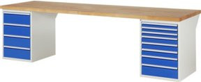 Rau Werkbank 7822A3 in Blau mit 12 Schubladen, B/T/H: 300 x 90 x 89 cm - Bild 1