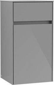 Villeroy & Boch Seitenschrank Collaro in Glossy Grey mit Glastüren, Wandmontage, B/H/T: 40,4 x 74,8 x 34,9 cm - Bild 1