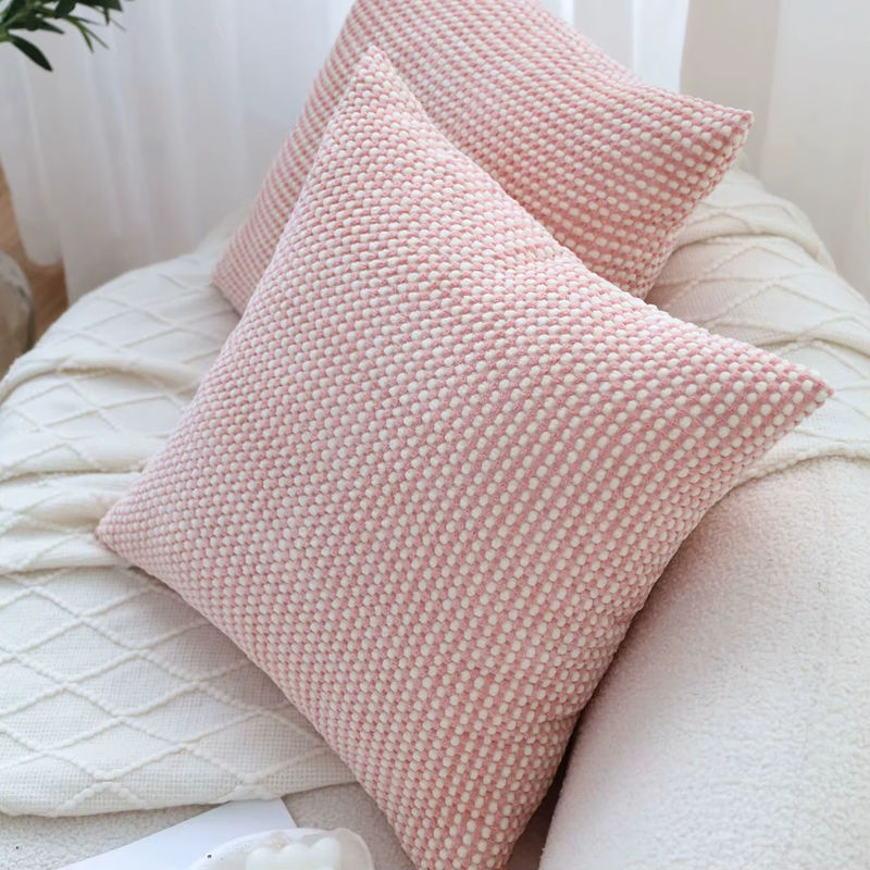 CANIRICA Kissenbezug aus weichem Cord in Rosa-Weiß, quadratisch, B/T/H: 45 x 45 x 45 cm - Bild 3