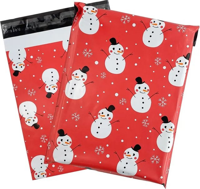 Inplustop 50er Set Mailing-Taschen aus verstärktem Kunststoff mit niedlichem Cartoon-Druck in Rot, selbstklebend - Bild 1