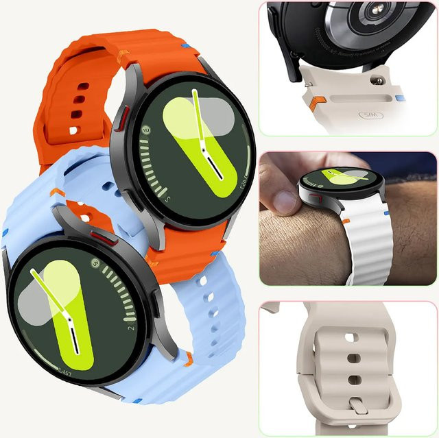 Samsung Uhrenarmband Silikon, Weiß, Unisex - Bild 1
