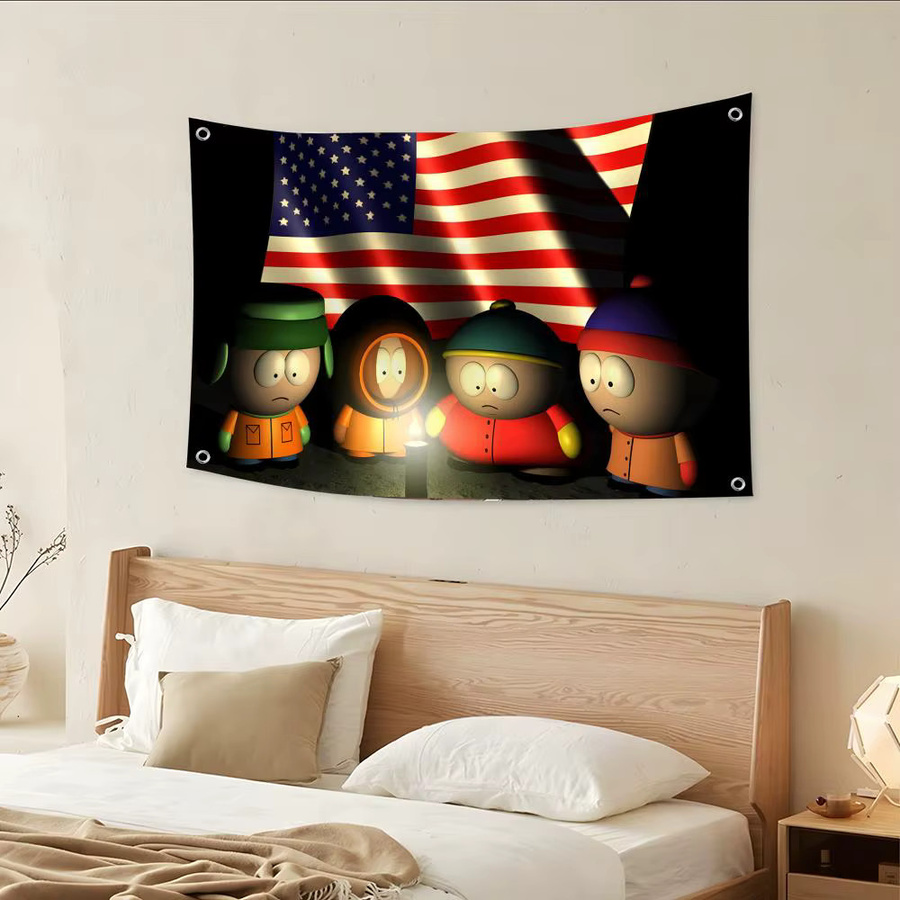 Hot South Dekoflagge mit Tiermotiven in Schwarz und Multicolour, rechteckige Textilflagge für Garten, Camping oder Wanddekoration, B: 70 cm, H: 50 cm - Bild 3