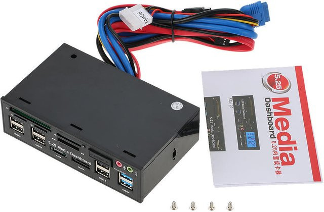 TOMTOP JMS 5-in-1 Multifunktions-Kartenleser für 5,25-Zoll-SATA, e-SATA und USB, Farbe: Weiß - Bild 1