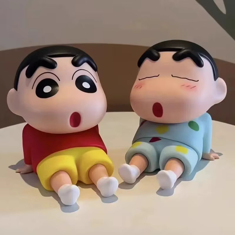 52TOYS Crayon Shin-Chan Anime Figur Telefonhalter Kawaii Desktop Ornament Multicolor - Bild 1