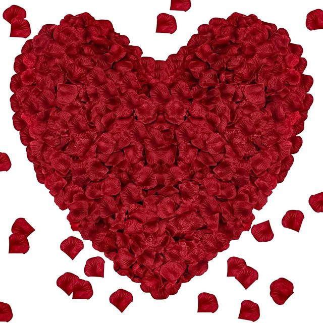 100 Stück Künstliche Rosenblätter aus Seide in Rot für Hochzeiten, Dekorationen und DIY-Geschenke - Bild 1