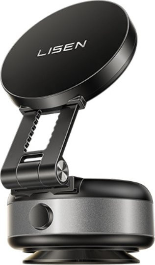 LISEN Magnetische Vakuum Saugnapf Telefonhalterung für das Auto, faltbar, Schwarz - Bild 1