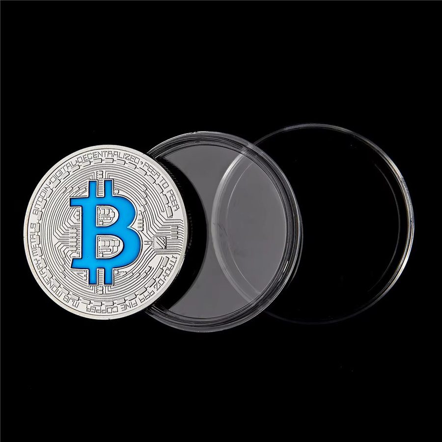 SMJY Bitcoin-Sammelmünze, versilbert, BTC-Gedenkmünze - Bild 2