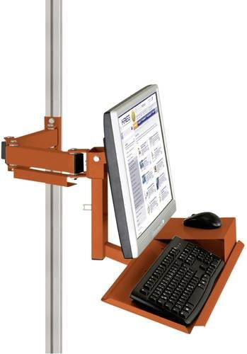 Manuflex ZB8286.2001 Standard Monitorträger für CANTOLAB und ALU mit Tastatur- und Mausfläche sowie VESA-Adapter 100x100 mm in Orange - Bild 1