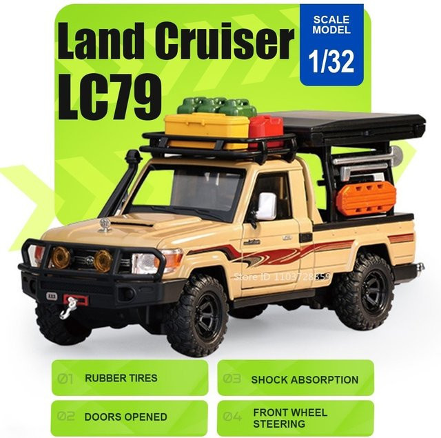 RMZ city Land Cruiser LC79 Defender Modell Geländewagen, 1:32, Metall, Schwarz - Bild 1
