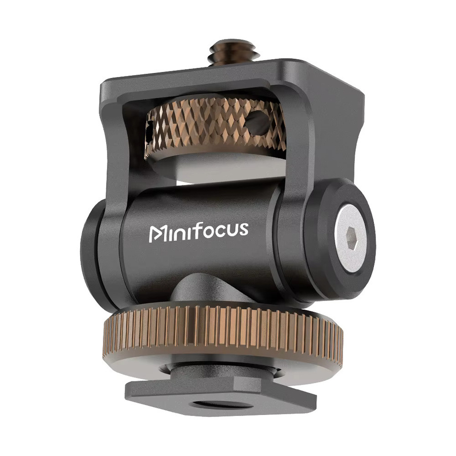 Minifocus Field Monitor Mount Halterung in Schwarz mit neigbarer Kaltschuhhalterung für 5 Zoll und 7 Zoll Monitore sowie Kamera-Blitzschuh-Lichthalterung - Bild 5