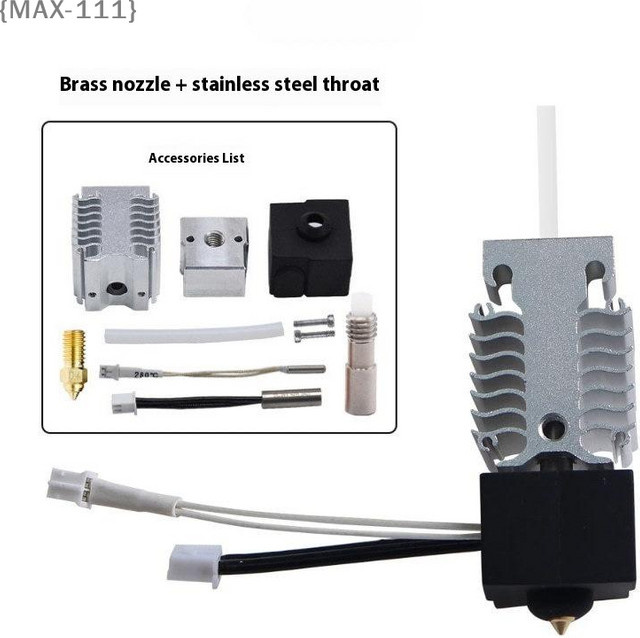 Creality Ender 3 V3 SE Hotend-Düsen-Kit mit Edelstahl-Hals in Silber - Bild 1