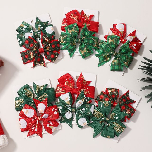 BABY BOWS Haar Clips mit Weihnachtsmotiv, 4er-Set, für Kinder - Bild 1