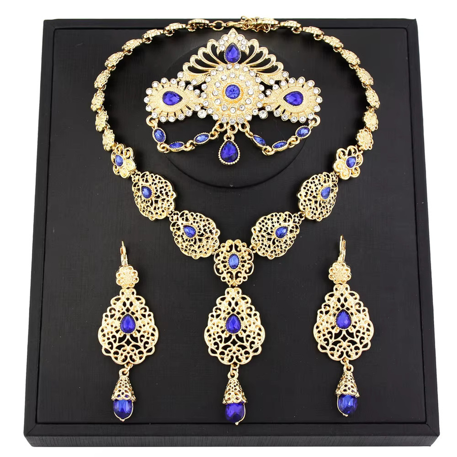 Sunspicems Schmuck-Set, Gold, Kristall, Damen, Hochzeit - Bild 2