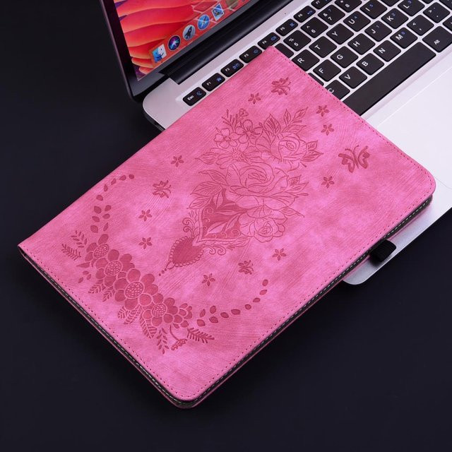 Xiaomi Redmi Pad Pro 12,1 Zoll Hülle mit 3D Rosenblüten Design, Wallet Stand Case mit Kartensteckplatz, Farbe: Pink - Bild 1
