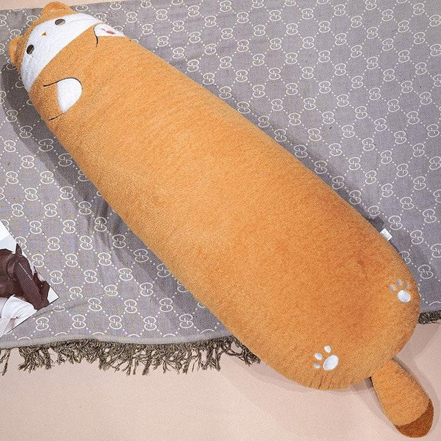 Yiran toy Katzen-Robben-Plüsch-Körperkissen, Stofftier-Kissen, 100cm, Orange - Bild 1