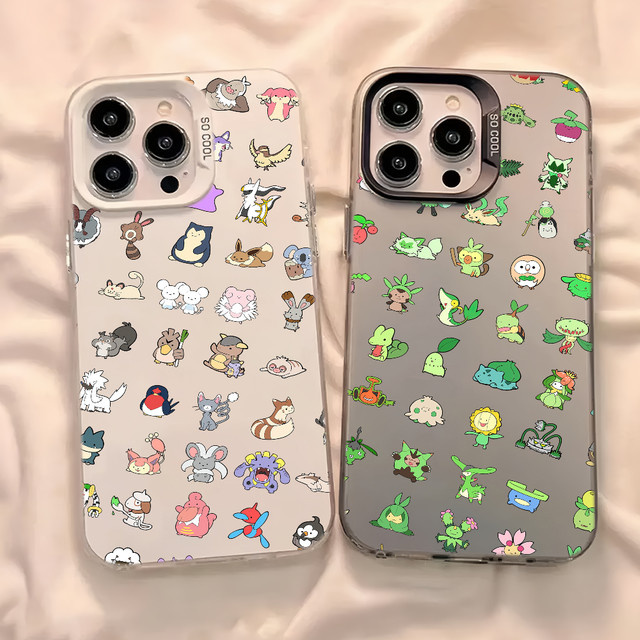 Potdemiel Anime Pokemon Handyhülle aus Silikon in Silber für iPhone 12 bis iPhone 17 Modelle mit Laser IMD Effekt - Bild 1