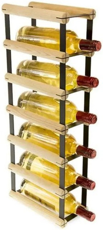PROREGAL Modulares Weinregal Vinotega Mod Metal aus massivem Kiefernholz in Natur, H x B x T: 62,5 x 12,5 x 24,5 cm, Platz für 6 Flaschen