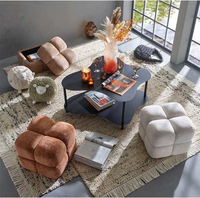 Dekokissen in Schaf-Form aus Velours, Farbe: Beige, B/T/H: 30 x 30 x 30 cm - Bild 1