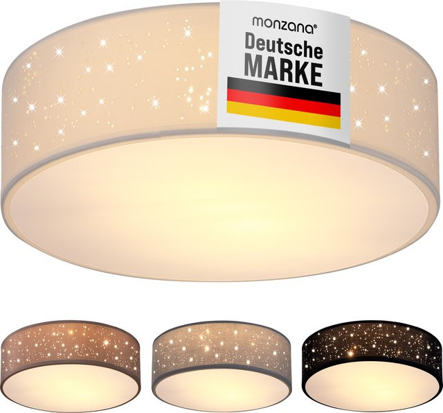 Monzana Deckenlampe Sternenhimmel in Weiß aus Stoff und Aluminium, Durchmesser: 38 cm - Bild 1