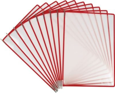 Tarifold Easy Load Pro Sichttafel DIN A4, 10 Stück, rot, mit Eckverschluss und Metalldrehzapfen - Bild 1