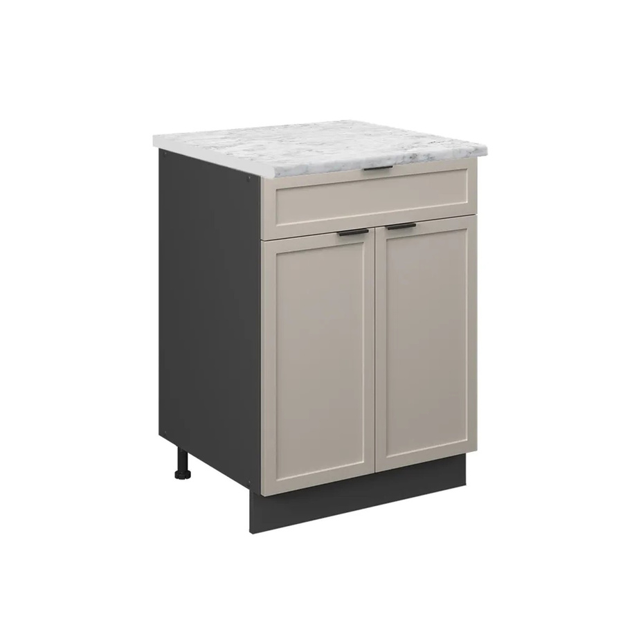 Vicco Küchenunterschrank Fame-Line in Anthrazit, Grau und Beige mit Marmor-Arbeitsplatte, Breite: 60 cm - Bild 3