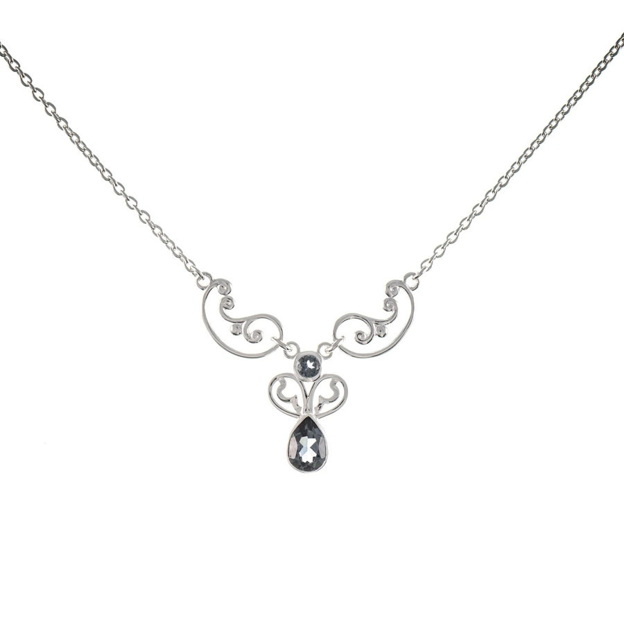 Collier 925 Silber, Zirkonia, anthrazit - Bild 1