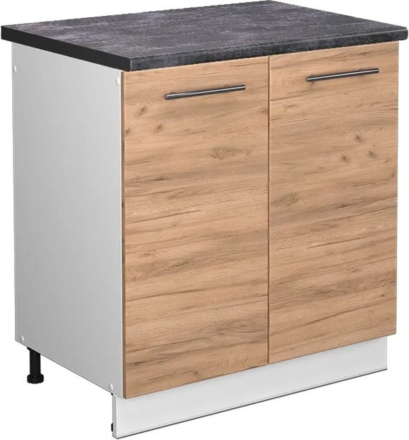 Vicco Spülenunterschrank Fame-Line Goldkraft Eiche/Weiß/Anthrazit B: 80 cm, H: 82 cm, T: 60 cm - Bild 1