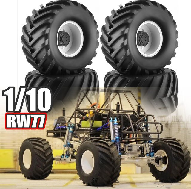 LKW-Reifen Räder, 2-teiliges Set, schwarz, 1/8, 12 mm/17 mm Sechskant - Bild 1