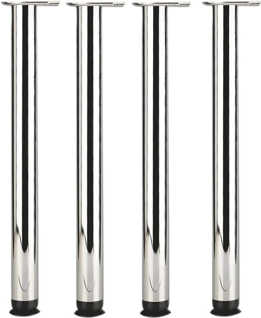vasalat Set Camar Zoom Tischbeine aus Stahl in Chrom, 4 Stück, höhenverstellbar von 1.100 bis 1.200 mm, rund, silber - Bild 1