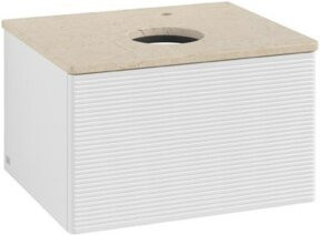 V&B Waschtischunterschrank Antao mit Frontstruktur in Weiß, B/T/H: 60 x 36 x 50 cm - Bild 1