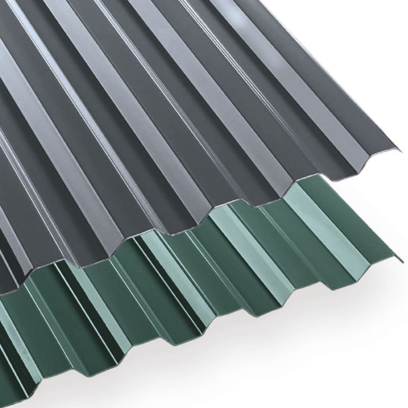 Trapezplatte Polycarbonat Tejerepro Spundwand 76/18 in Anthrazit, Breite: 111,5 cm, Dicke: 1 mm - Bild 1
