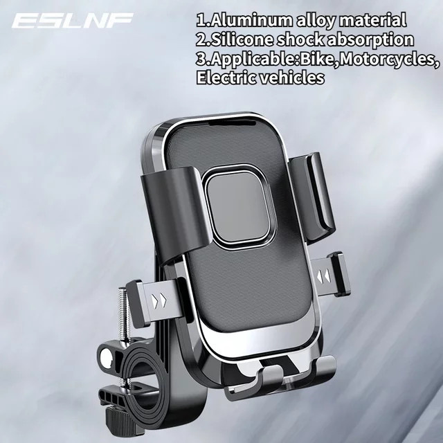 Multifunktionaler Motorrad und Fahrrad Handyhalter aus stoßfester Aluminiumlegierung in Schwarz - Bild 1