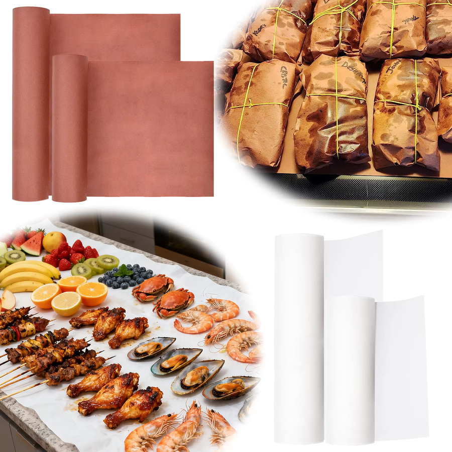 Pfirsichfarbenes Metzgerpapier auf Rolle, 10 m x 30 cm, ölbeständig und reißfest zum Räuchern und Grillen von Fleisch - Bild 4