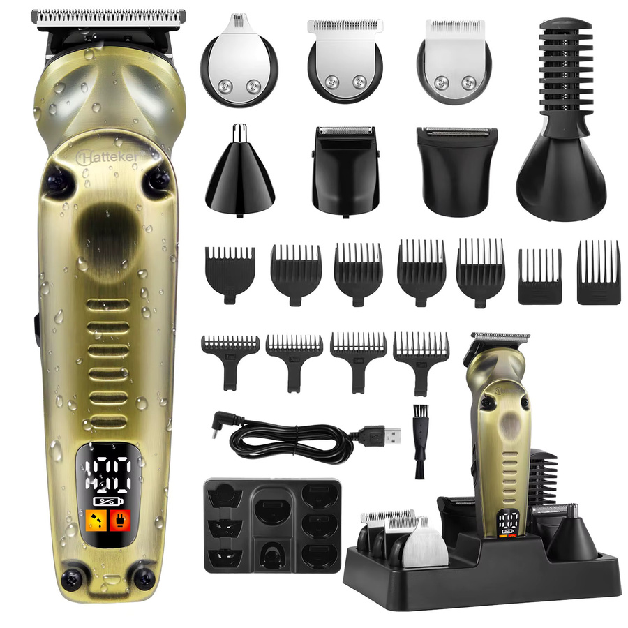 Hatteker Haarschneidemaschine-Set 8-in-1, Herren, Gold - Bild 5