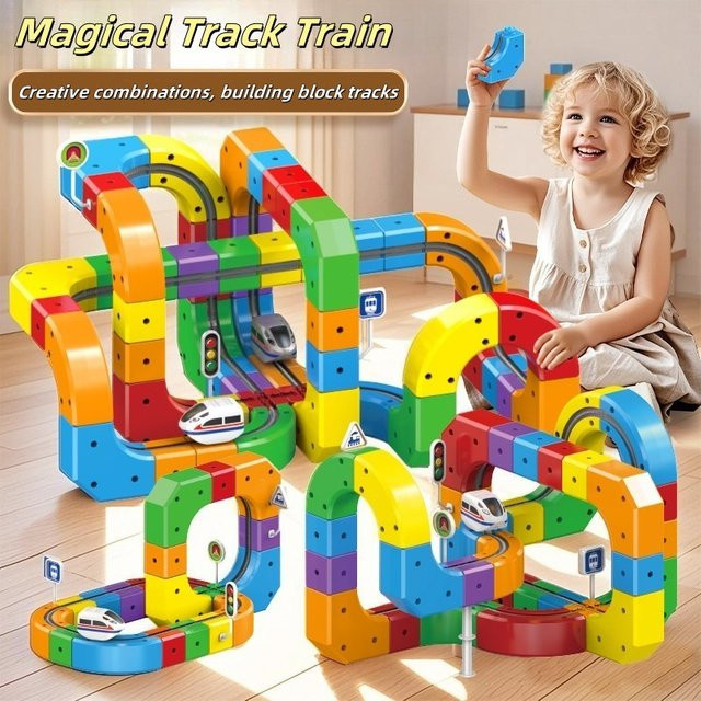 RUIYOROT Magische Track Zug, 51-teiliges Set, USB aufladbar, ab 3 Jahre - Bild 1