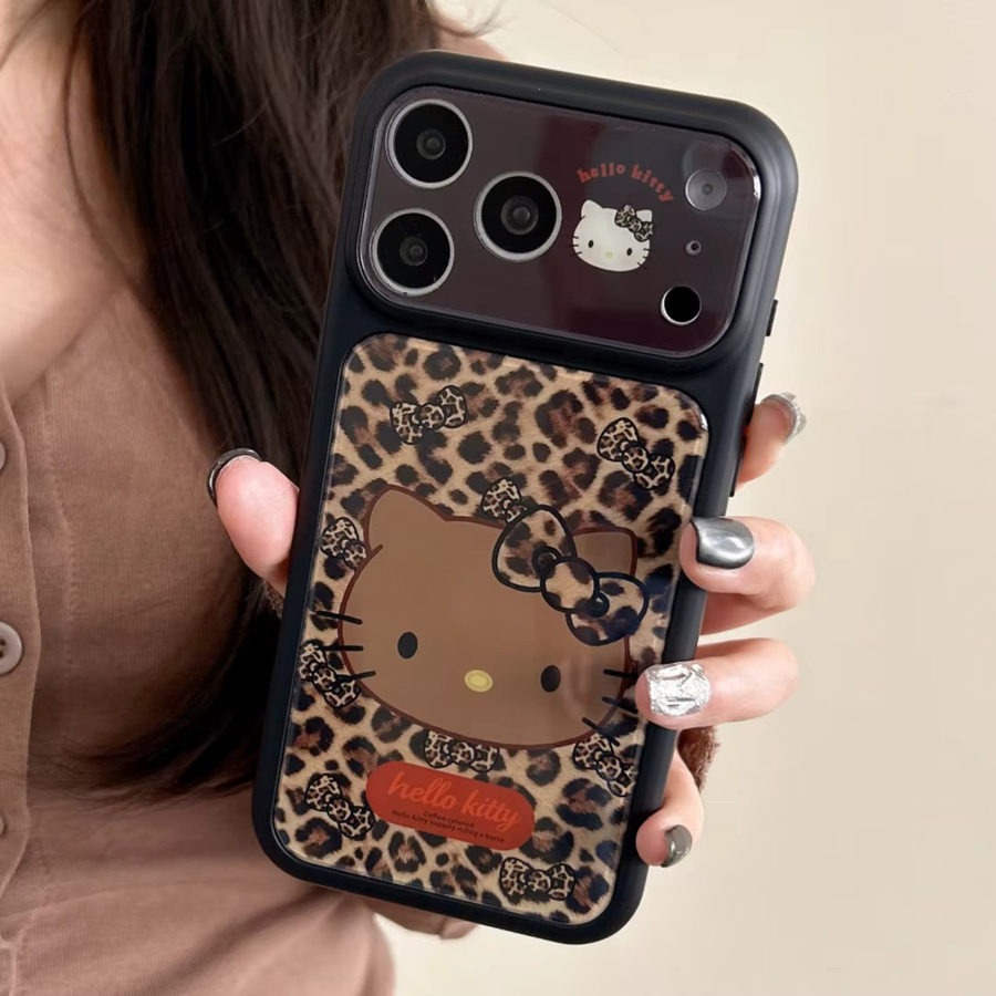 Sanrio Hello Kitty Handyhülle mit Leopardenmuster und Schleife in Pink und Multicolour für iPhone 17, 16 und 15 Pro Max mit glänzender Linse und stoßfestem Schutz - Bild 2