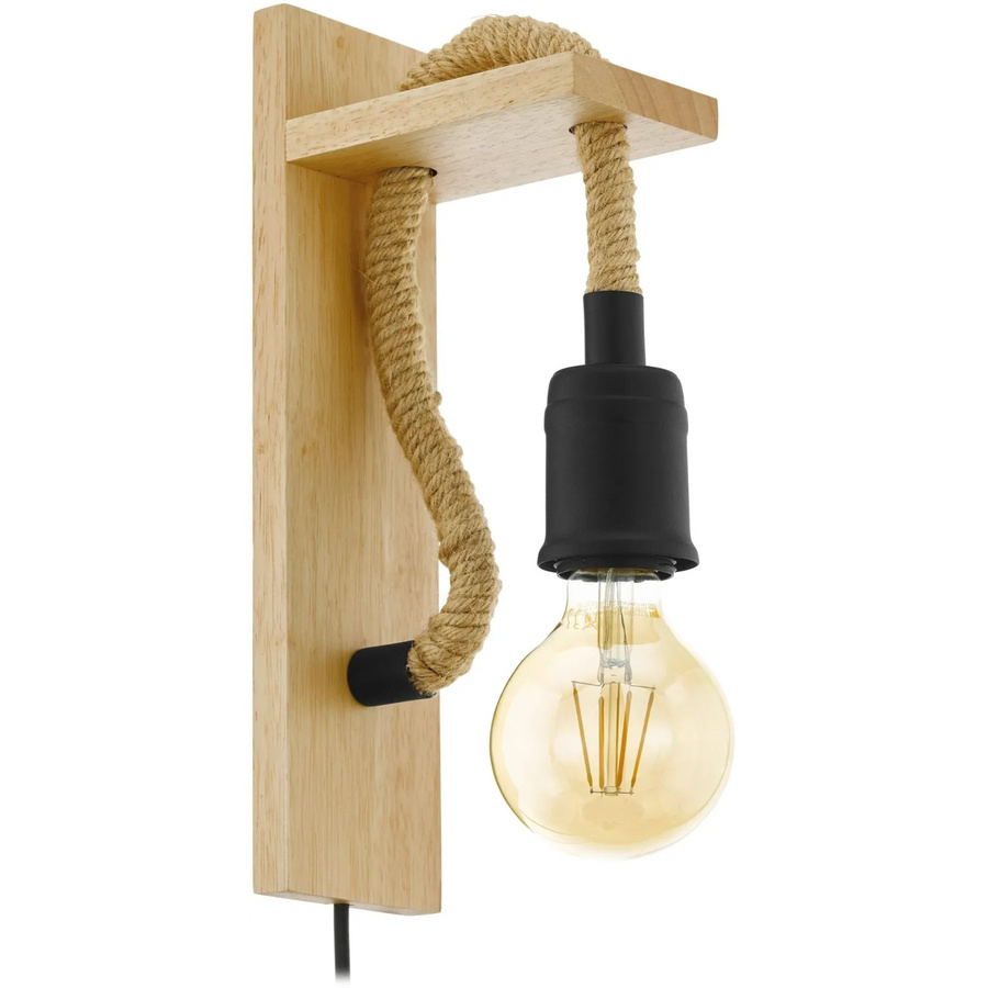 Eglo Wandleuchte Rampside in Schwarz aus Stahl im Vintage-Design mit E27 Fassung - Bild 2