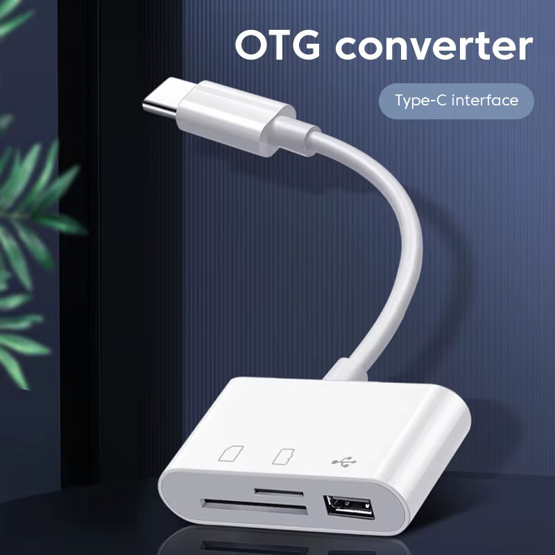 3-in-1 Multifunktions-Speicherkartenleser für TF, CF und SD mit SIM-Karten-Adapter und USB-C OTG-Konverter in Weiß - Bild 4