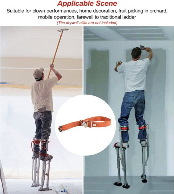 2 Stück Fdit Beinband Riemen in Orange als Ersatzteile für Trockenbau Stelzen - Bild 1