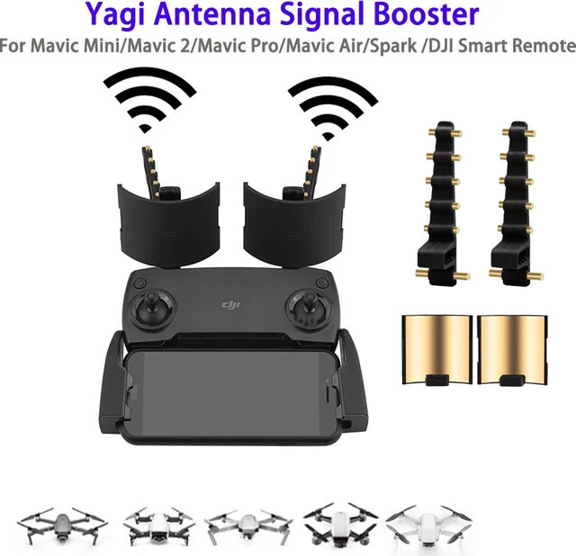 Yagi Antennenverstärker Signalverstärker in Schwarz für DJI Mavic Mini SE Air Spark 2 Pro Zoom und FIMI X8 SE Fernbedienung als Range Extender - Bild 1