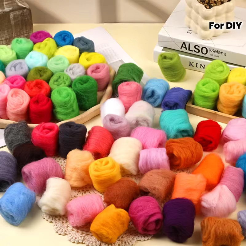 Bunte Filzmischung aus Wolle für DIY-Handarbeiten, 60 g, Mehrfarbig - Bild 4