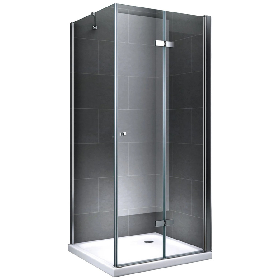 Dein Bau Projekt Duschkabine Duschtrennung Eckdusche aus Klarglas, Rechteckig, Transparent, B/T/H: 80 x 80 x 190 cm - Bild 2