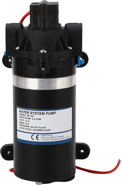 Aimo Membranwasserpumpe Hochdruck Mikro Selbstansaugend Booster DC12V 80psi 5,8LPM in Schwarz - Bild 1