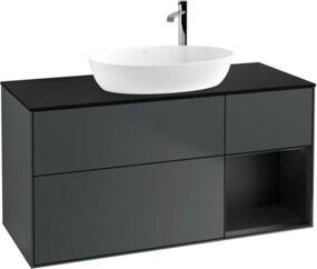 V&B Waschtischunterschrank Finion in Schwarz lackiert, Breite: 120 cm, Tiefe: 50,1 cm, Höhe: 50,1 cm - Bild 1