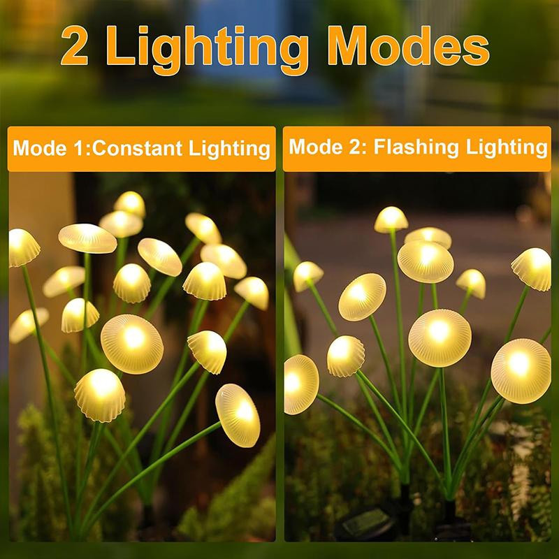 YWZT BEIMT Solar Quallen Schwinglichter mit 10 LEDs, Wasserdichte Garten-Solarleuchte in Weiß für Terrasse und Rasen, Warmweiß - Bild 5