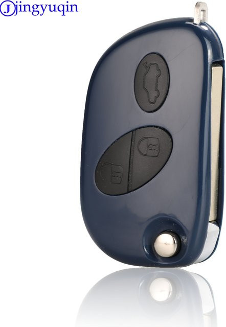 Jingyuqin Auto Schlüsselhülle für Maserati Quattroporte und GranTurismo 2005-2011, Flip Schlüssel Case mit 3 Tasten, Blau - Bild 1