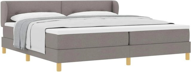 vidaXL Boxspringbett mit Matratze in Taupe, B/T: 200 x 200 cm, mit Taschenfederkern und Stoffbezug - Bild 1