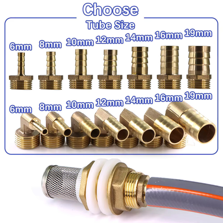 MUCIAKIE Pagode Joint Wassertank Adapter aus Messing mit 304 Edelstahl Filter Bildschirm in Gold und Transparent für Gartenbewässerung und Aquarium, 3/4 Zoll - Bild 3